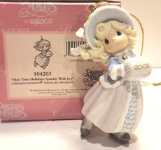 Precious Moments May Your Holidays Sparkle With Joy Ornament 104203 Retired 2002 - $12.88