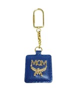 MCM Blue Pebbled Leather Square Keychain/Bag Charm - Boxed - $49.89