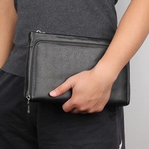Men Handy Clutch Bag Male Leather Wristlet Clutch Purse Men&#39;s Business Phone Bag - £96.60 GBP