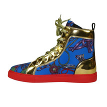 Mens High Top Shoes FIESSO by AURELIO GARCIA Chain Medusa Celebrity 2421 Blue image 5