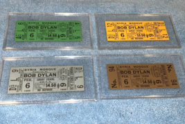 BOB DYLAN 4 FULL 1966 UNUSED ORIGINAL CONCERT TOUR TICKETS SYRIA MOSQUE ... - $374.98