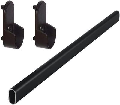 TAG Hardware 3 Pieces Kit Oval Wardrobe Tube Closet Rod with End Caps Ma... - $24.43+