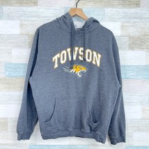 Towson University Vintage 90s Hoodie Sweatshirt Gray Tigers Mens Medium - $64.34