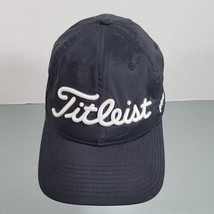 Titleist Hat Cap Adjustable Back Black White Spell Out One Size Pro V1 FJ patch - £8.10 GBP