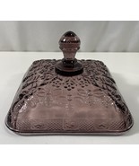 Vtg Indiana Glass Tiara Amethyst Purple Honey Bee Hive Candy Dish LID ON... - $19.79