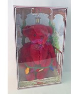 Yulebeary Gund Christmas Bear 8899 Box Plush Maroon Lights 9&quot; Holiday Gi... - £15.46 GBP