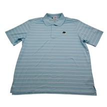 Adidas Shirt Men XL Extra Blue White Striped Golf Polo Outdoor Lightweight - £18.14 GBP