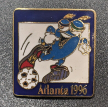 1996 Izzy Atlanta Olympics Soccer Enamel Lapel Hat Backpack Pin - $9.89