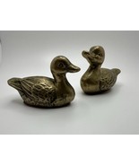 2 Solid Brass Duck Figures 3 inch NB1 - £11.94 GBP