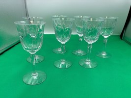 Set of 7 Vintage Tiffin Crystal CHARDONNAY Wine Glasses - $99.99