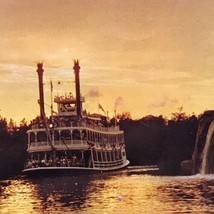 VTG 1968 Disneyland Mark Twain Steamboat at Dusk Postcard Postmarked - £5.32 GBP