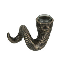 Nordic Viking Ram Horn Bronze Finished Tealight Candle Holder - £38.93 GBP