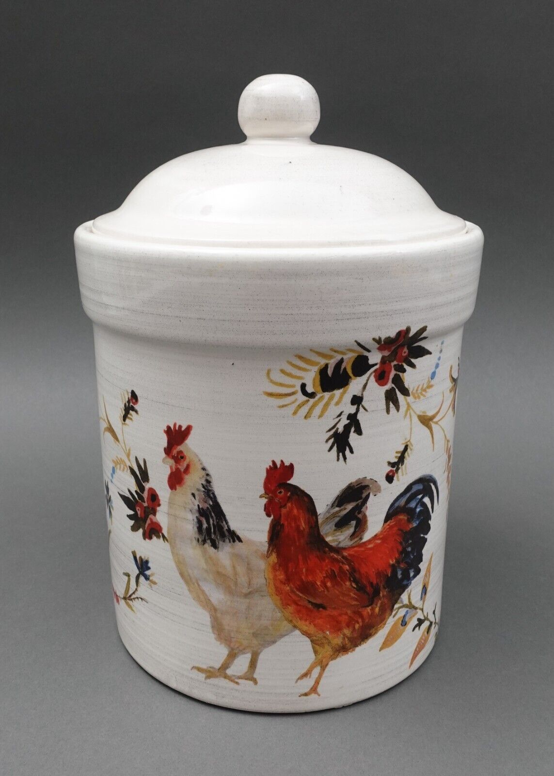Williams Sonoma Italy Rooster Francais 2008 Marc Lacaze Large Canister 10 3/4" - $161.99