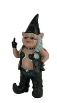 Zeckos Gnofun the Naughty Lady Biker Gnome Statue Motorcycle Leather 13 Inch - £31.60 GBP