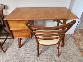 HEYWOOD WAKEFIELD Mid Century Modern Desk 2 Drawers and Chair Original - £745.86 GBP