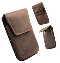 Leather Cell Phone Holster with Belt Clip, Flip - £57.33 GBP