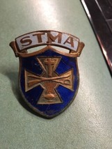 STMA st thomas military academy cap insignia brass emblem badge minnesota  - £63.94 GBP