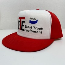 Vintage Ernst Truck Equipment Bendix Trucker Hat Red Mesh Snapback - £11.12 GBP