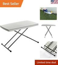 Heavy-Duty Adjustable Height Folding Table - Platinum Utility Table, 19.... - $64.00