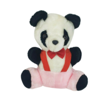 12&quot; Vintage 1985 Chase Int&#39;l Panda Teddy Bear Pink Pants Stuffed Animal Plush - £37.21 GBP