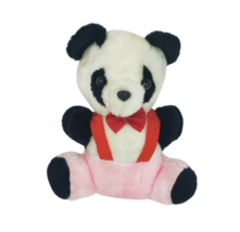 12&quot; VINTAGE 1985 CHASE INT&#39;L PANDA TEDDY BEAR PINK PANTS STUFFED ANIMAL ... - £37.12 GBP