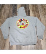Walt Disney World Mickey Inc Mouse EPCOT Nations Flags Full Zip Hoodie G... - €25,70 EUR