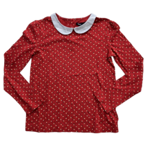 Gap Kids Girl Long Sleeve Red Shirt Peter Pan Collar M (8) - £6.99 GBP