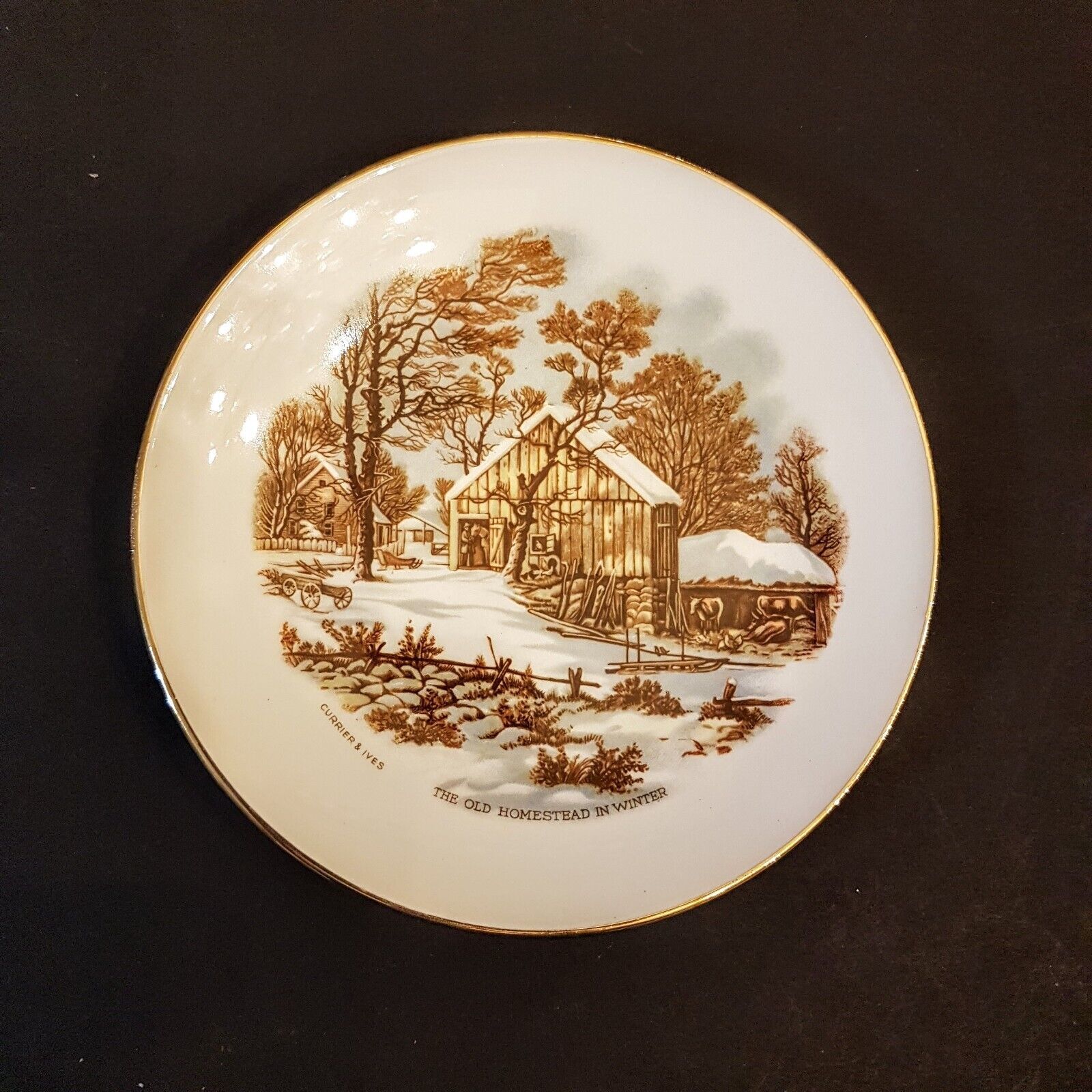Currier & Ives Old Homestead Decorative Plate Limited Edition 1978 Fuller Brush - $15.76