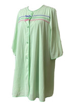 Vintage 2 Pc Lorraine Green Nylon Babydoll Nightgown and Robe Size L Peignoir - £59.76 GBP