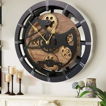 CANADA LINE MANTEL CLOCK ROUND (HYBRID WALL) 16 INCH VINTAGE BROWN - $152.99