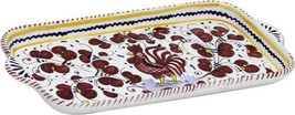Tray Deruta Majolica Orvieto Rooster Rectangular Red Ceramic Dishwasher ... - $149.00