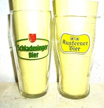2 Schladminger Bier &amp; Ausferner Bier +1969 Austrian Beer Glasses - £9.96 GBP