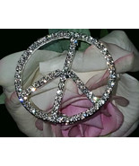 Peace sign crystal pin brooch - €12,38 EUR
