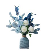 artificial flowers in vase pots ceramic flowerpot blue Flowers Bouquet - £42.02 GBP