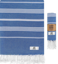 Turkish Beach Towel Turkish Cotton  39 x 71 inch Oversized Oil Blue NEW - £18.36 GBP