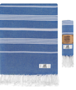 Turkish Beach Towel Turkish Cotton  39 x 71 inch Oversized Oil Blue NEW - $23.35