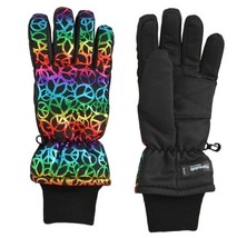 3M THINSULATE Rainbow Foil Peace Sign Insulated Ski Gloves Girls Size 7-16 - £7.98 GBP+