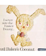 1962 Baker&#39;s Angel Flake Coconut Easter Bunny Cake Advertisement Baking ... - $41.12 CAD