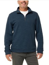 Dockers Mens Sweater Blue Quarter Zip Pockets Long Sleeves Regular Fit - $39.99
