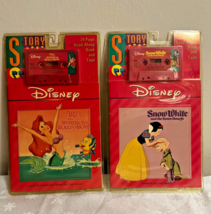 Vintage Disney the Little Mermaid &amp;snow white Read-Along Story Book &amp; Tape 1990 - £15.91 GBP