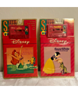 Vintage Disney the Little Mermaid &amp;snow white Read-Along Story Book &amp; Ta... - £15.56 GBP