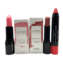 3pc Laura Geller Smart Pout Transfer-Proof Lipstick, Lip Scrub, Lip Crayon - $17.82