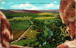 Vtg Linen Postcard Kerrville Texas TX View of State Highway 16 UNP - £10.81 GBP