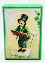 Bethany Lowe St Patrick Was A Gentleman Gift Box Cardboard Glitter 4 inch - $12.19