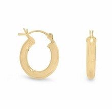 14k Yellow Gold Plated 18mm Hinged Small Hoop Earring Women Girl Jewelry Gift - £74.32 GBP