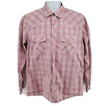 Wrangler 20x Western Cowboy Shirt Size L Pearl Snap Plaid Ranch MJ1466 M - £23.12 GBP