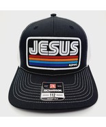 Jesus Christ King Richardson 112 Trucker Cap Hat Mesh Snapback Black &amp; W... - $24.74