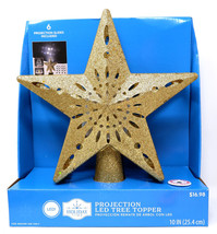 Holiday Time 23T001 Gold Projection Led Tree Topper 11.4&quot; W/6 Slides 10&quot; - New! - £13.59 GBP