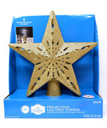 HOLIDAY TIME 23T001 GOLD PROJECTION LED TREE TOPPER 10&quot; W/6 SLIDES - NEW! - $16.98