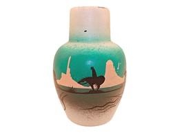 Binishtaa Navajo Native American Pottery Vase Artist Signed Hand Painted Art Jar - £38.45 GBP